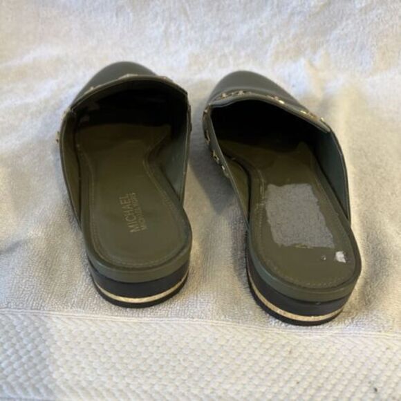 MICHAEL KORS Women's Green Leather Natasha Star Studded Slip On Mules Shoes 5.5 - Picture 5 of 5